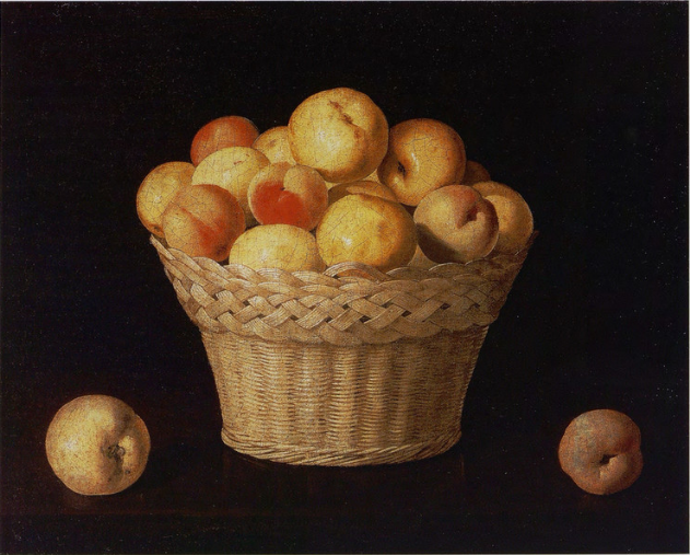 Panier de pommes et de pêches - Francisco de Zurbarán image 1 reproduction de peinture à l’huile
