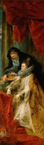 Pannello destro del retablo di Ildefonse (Isabelle con Elisabetta d'Ungheria) - Peter Paul Rubens