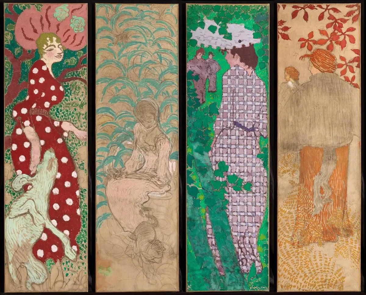 Panneaux décoratifs - Femmes au jardin - Pierre Bonnard image 1 reproduction artisanale de tableau