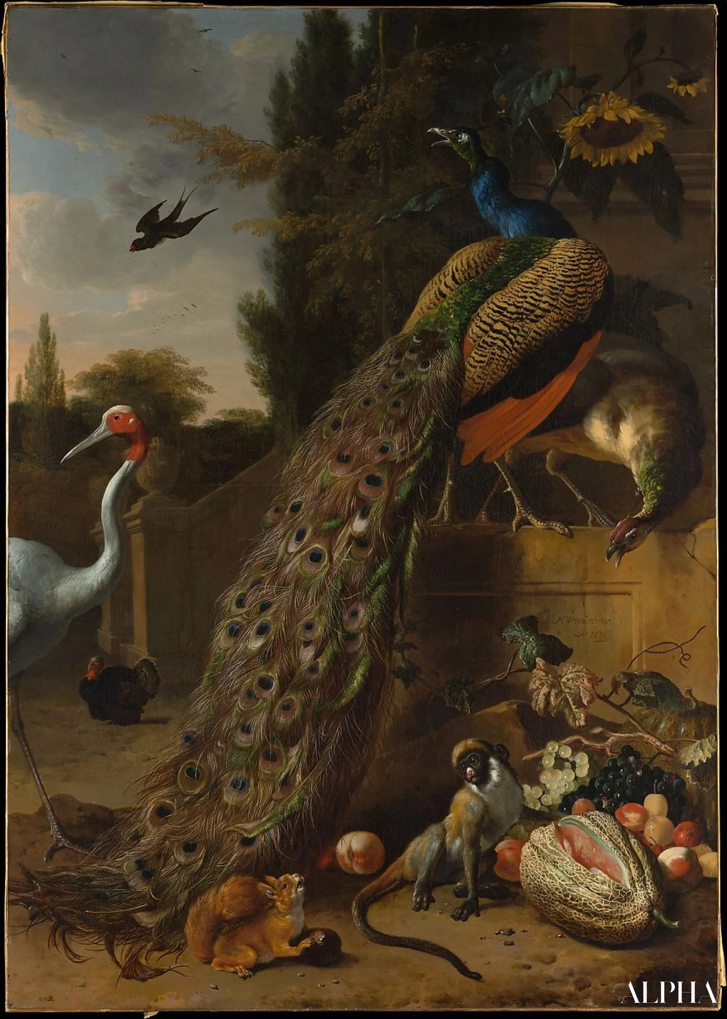 Pavoni, 1683 - Melchior d'Hondecoeter - Riproduzioni di quadri e dipinti di alta gamma