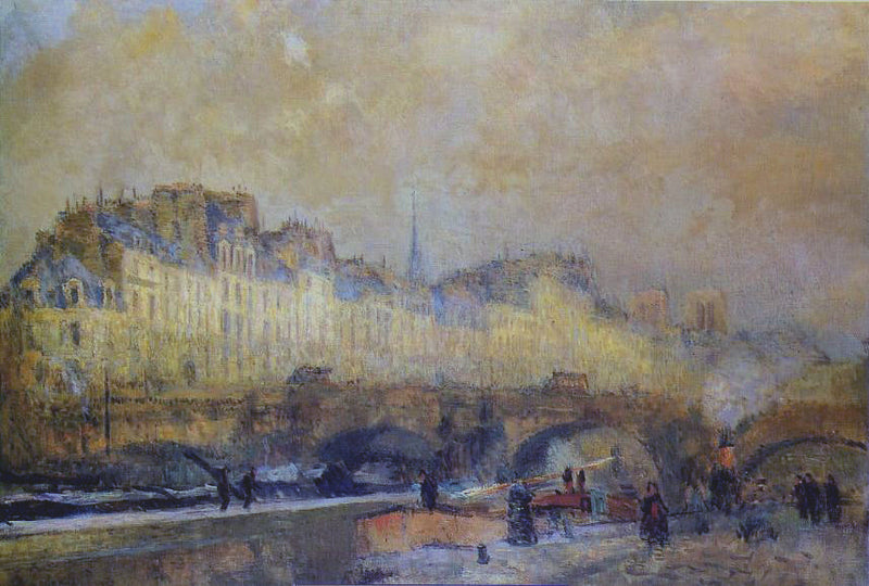 Parigi, la chiusa della Monnaie. Sole invernale - Albert Lebourg
