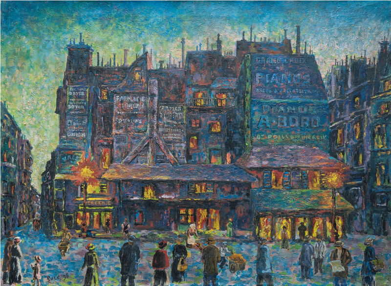 Parigi, rue animée la sera - Maximilien Luce