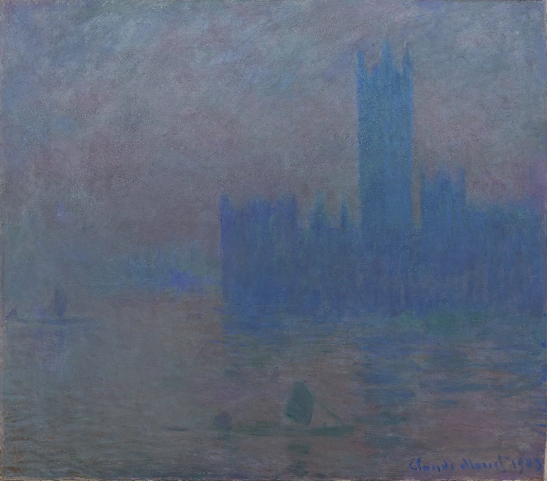Le Parlement de Londres, effet de brouillard de Claude Monet – vue restaurée du MuMa Le Havre