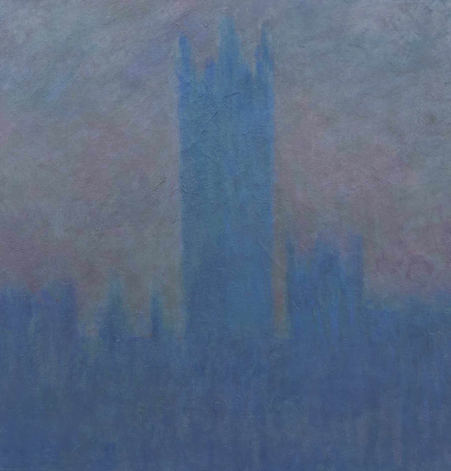 Détail de la tour Victoria émergeant du brouillard dans Le Parlement de Londres