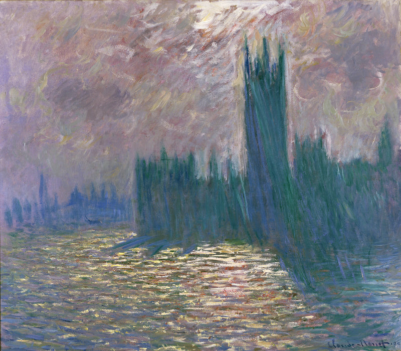 Londra, Parlamento, riflessioni sul Tamigi W1606 - Claude Monet