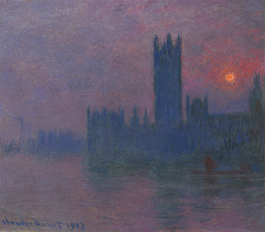Il Parlamento, sole al tramonto - Claude Monet