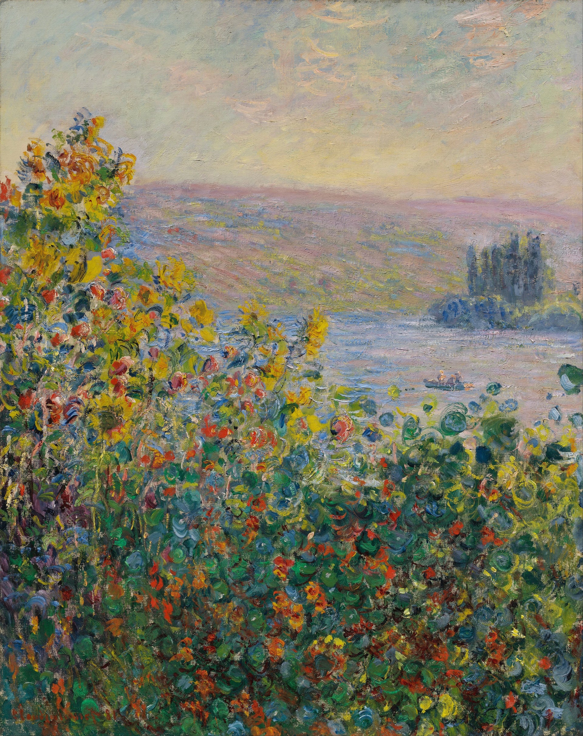 Parterres de fleurs à Vétheuil W693 par Claude Monet, Museum of Fine Arts Boston
