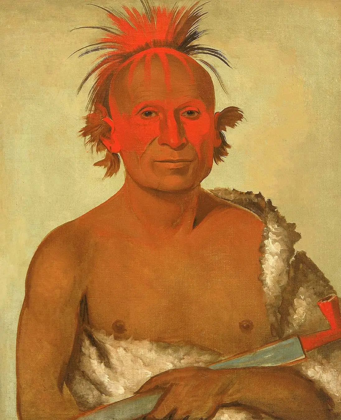 Pash-ee-pa-hó Petit Chef Poignardant le Jeune l’un des Braves de Black Hawk - George Catlin - Alpha Reproduction