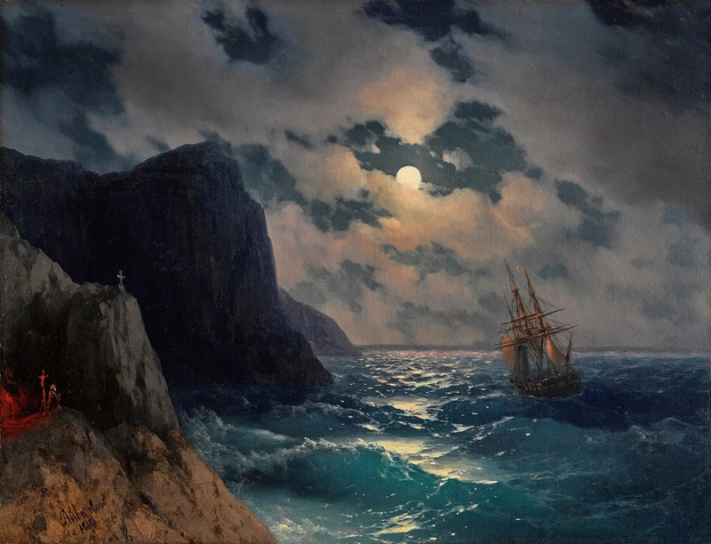 Passaggio di una nave in una notte di luna piena - Ivan Aïvazovski