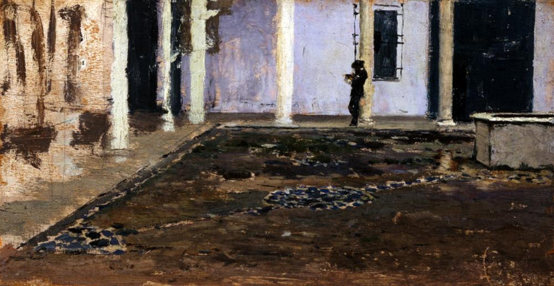 Patio du Palais du Duc d'Alba, Séville : tableau de Raimundo de Madrazo y Garreta - Mariano Fortuny Marsal