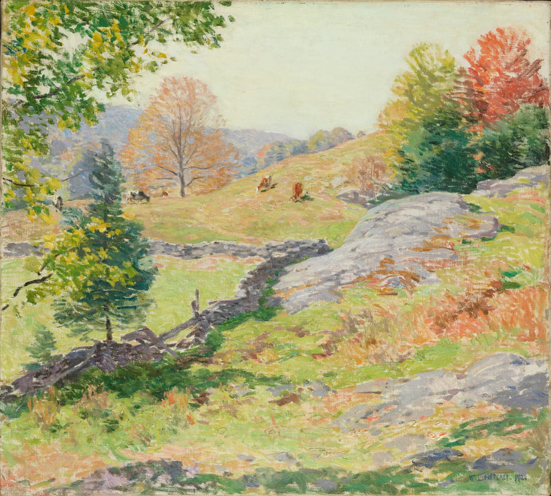 Pascoli ai piedi della collina — Settembre - Willard Metcalf