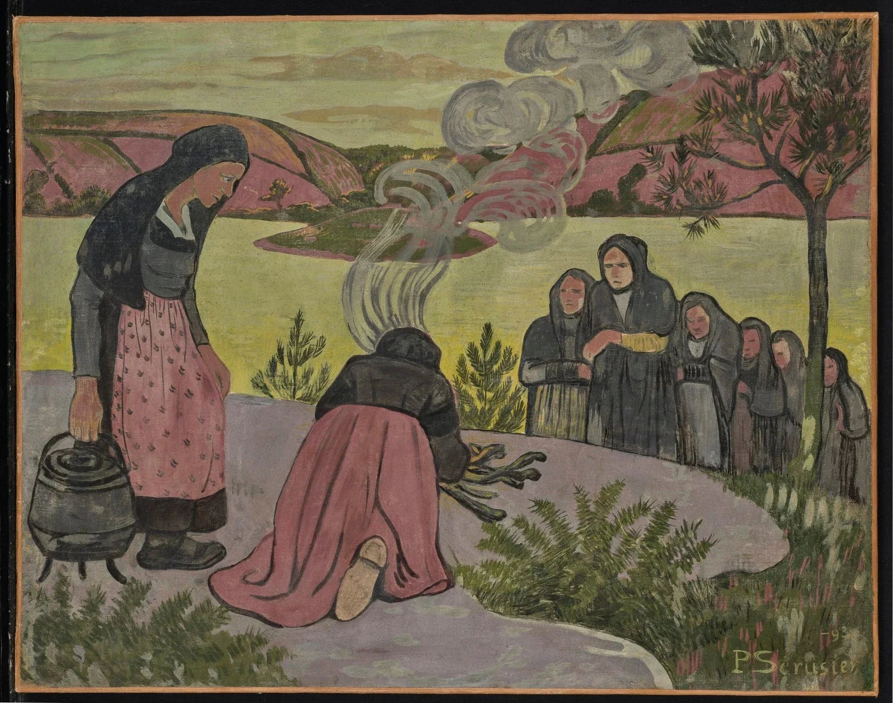 Feu dehors ou Les Mammau, peinture de Paul Sérusier