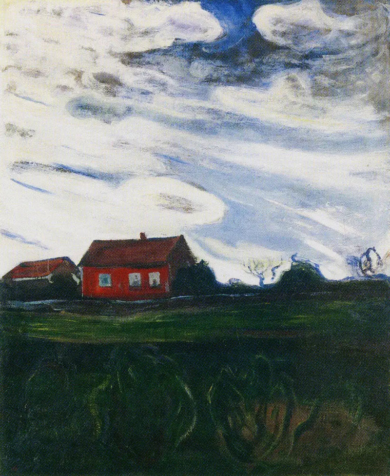 Paesaggio con casa rossa - Edvard Munch