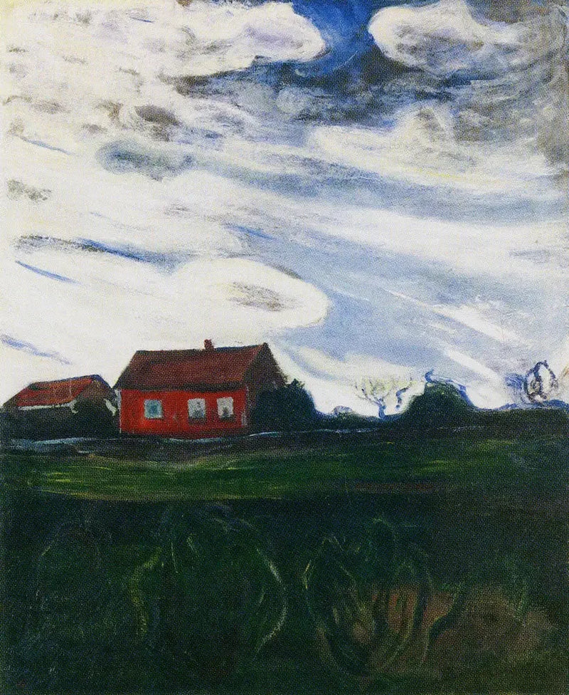 Paesaggio con casa rossa - Edvard Munch