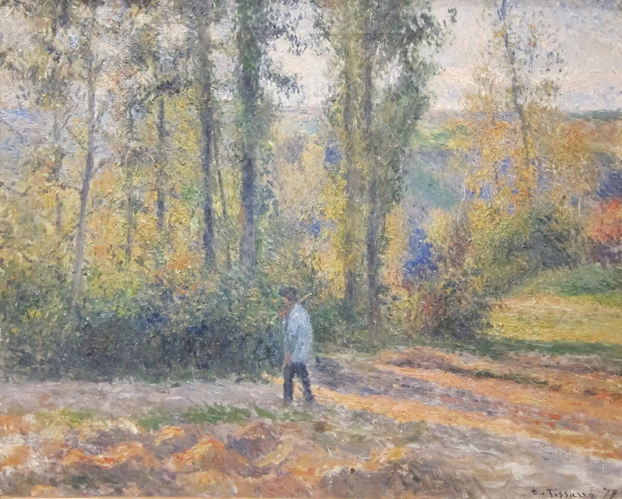 Paesaggio a Pontoise con un cacciatore - Camille Pissarro