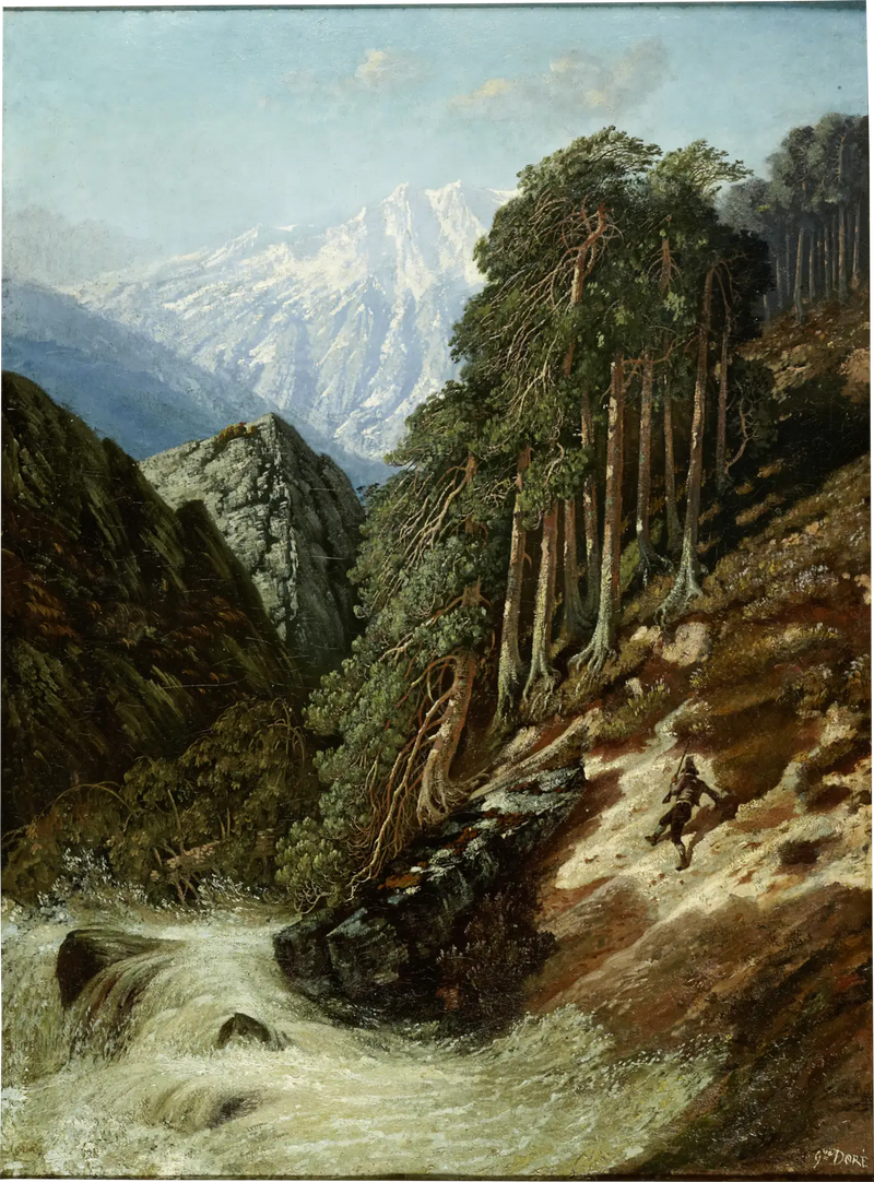 Paesaggio alpino con Beck - Gustave Doré