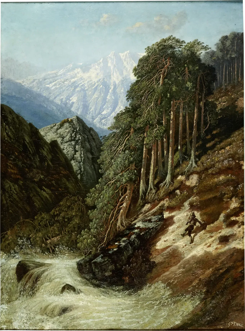 Paesaggio alpino con Beck - Gustave Doré