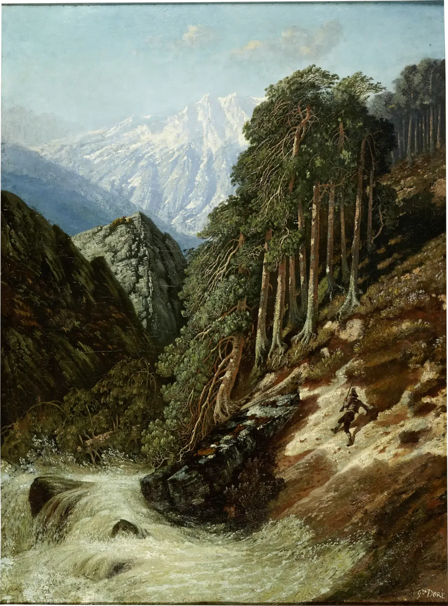 Paesaggio alpino con Beck - Gustave Doré