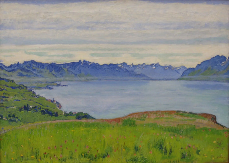 Paesaggio sul bordo del lago Lemano con vista verso il Vallese - Ferdinand Hodler