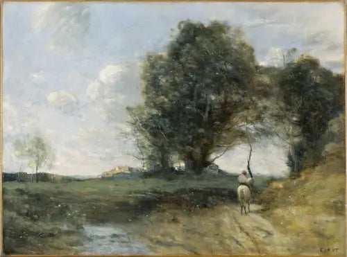 Paesaggio con cavaliere - Jean-Baptiste Camille Corot
