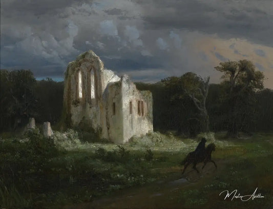 Paysage au clair de lune - Arnold Böcklin - Reproductions de tableaux et peintures haut de gamme