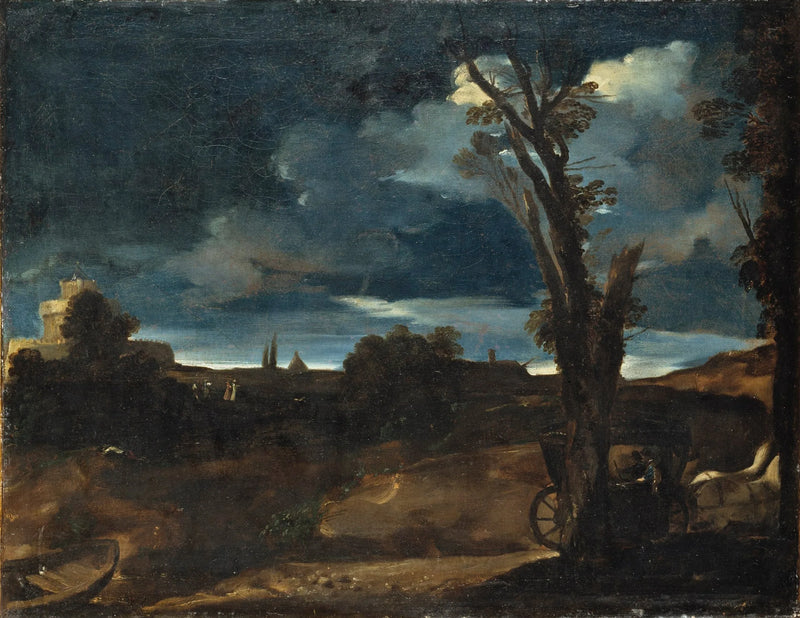 Paesaggio al chiaro di luna - Guercino