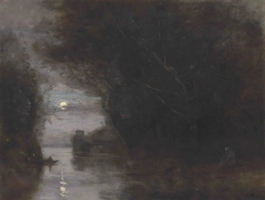 Paesaggio al chiaro di luna - Jean-Baptiste Camille Corot