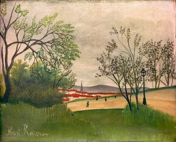 Paesaggio con campanile - Henri Rousseau