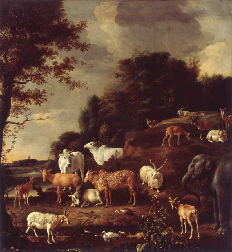 Paesaggio con animali esotici - Melchior de Hondecoeter