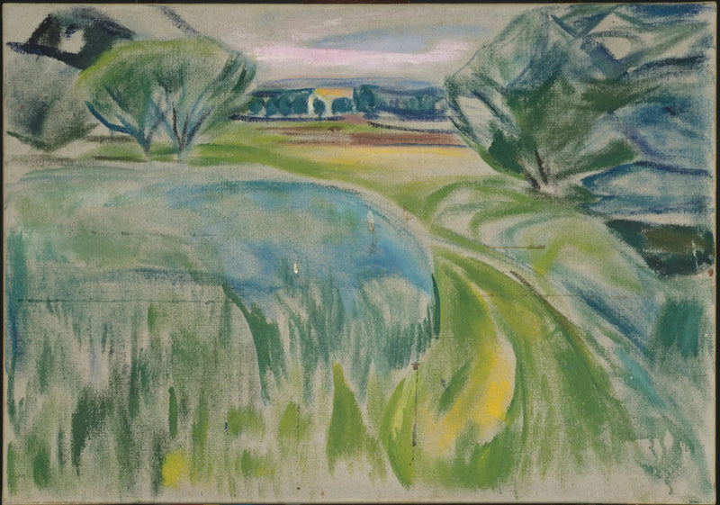 Paesaggio con campi verdi - Edvard Munch
