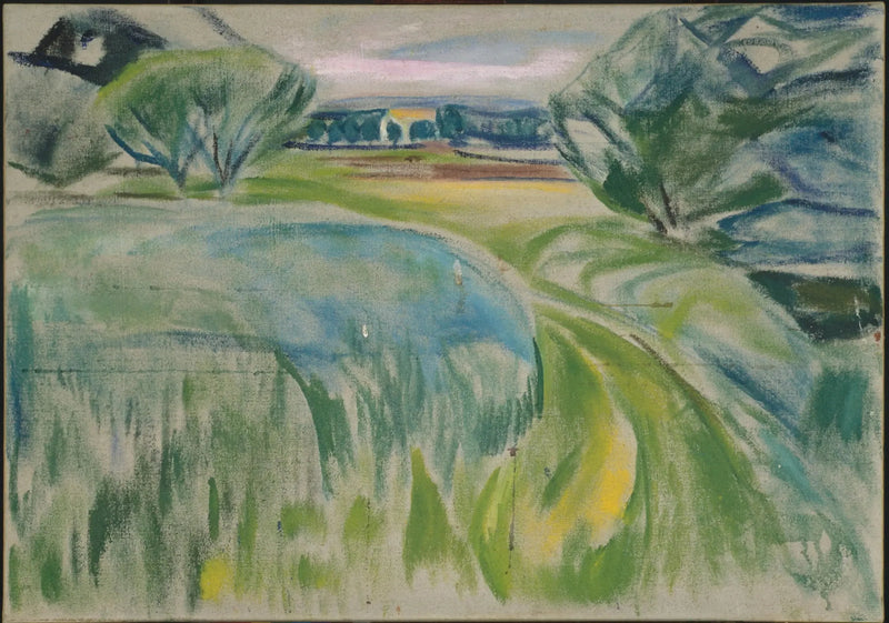 Paesaggio con campi verdi - Edvard Munch