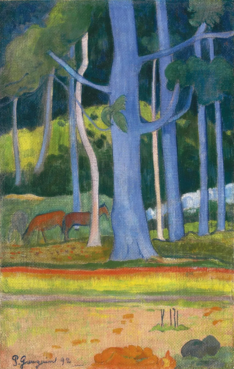 Paesaggio con tronchi blu - Paul Gauguin