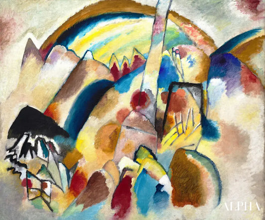 Paysage avec 2 taches rouges - Vassily Kandinsky - Reproductions de tableaux et peintures haut de gamme