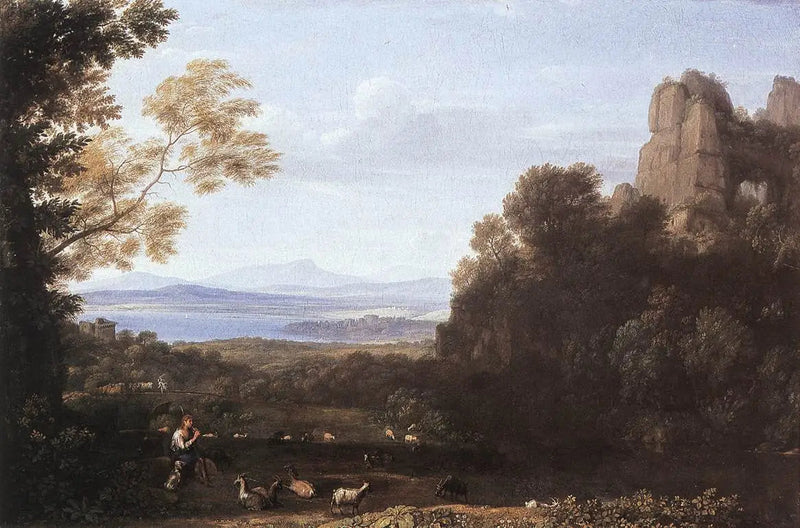 Paesaggio con Apollo e Mercurio - Claude Lorrain