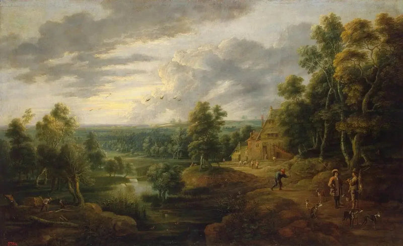 Paesaggio con albero sul bordo di un fiume - David Teniers il Giovane