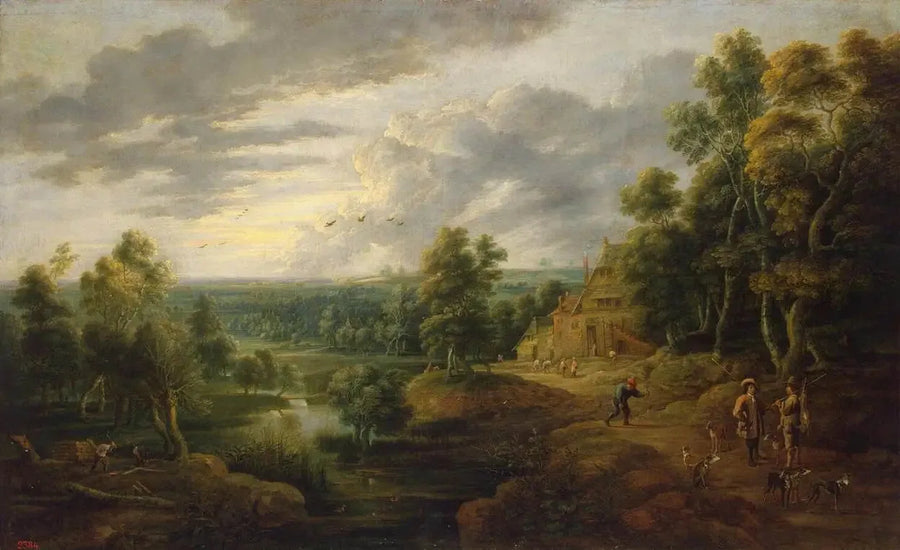 Paesaggio con albero sul bordo di un fiume - David Teniers il Giovane
