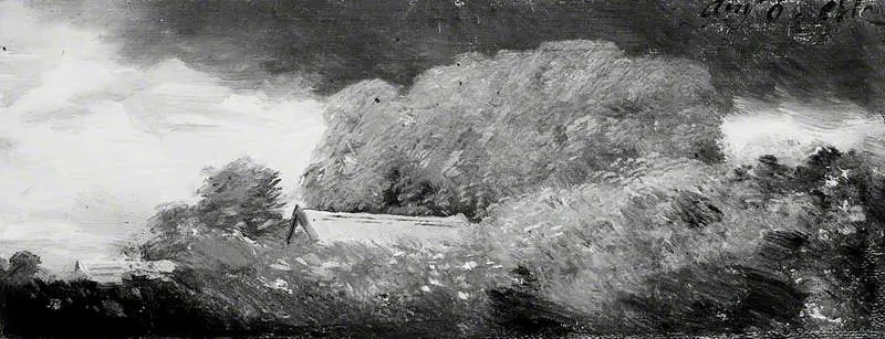 Paysage avec arbres et chalets sous un ciel bas - John Constable - Alpha Reproduction