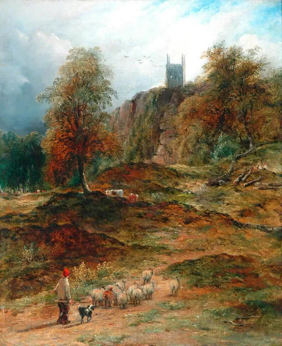 Paesaggio con pastore che riporta il gregge a casa (Derbyshire) - John Constable