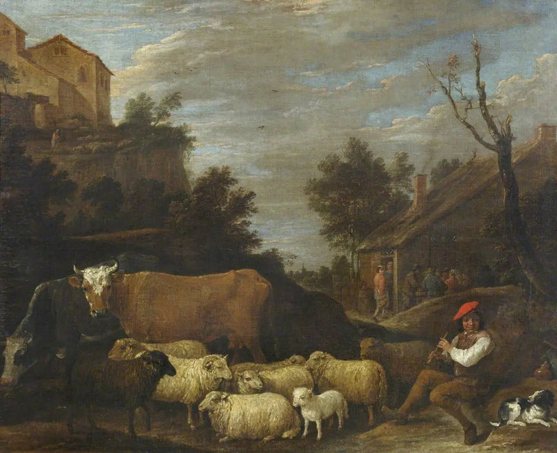 Paesaggio con bestiame e pecore - David Teniers il Giovane