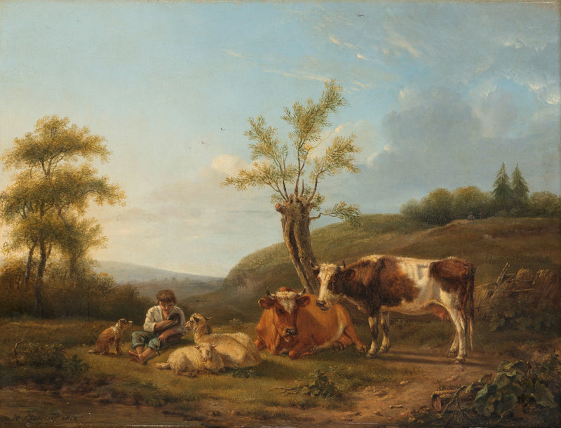 Paysage avec du bétail près de Darthuizen - Hendrik Stokvisch