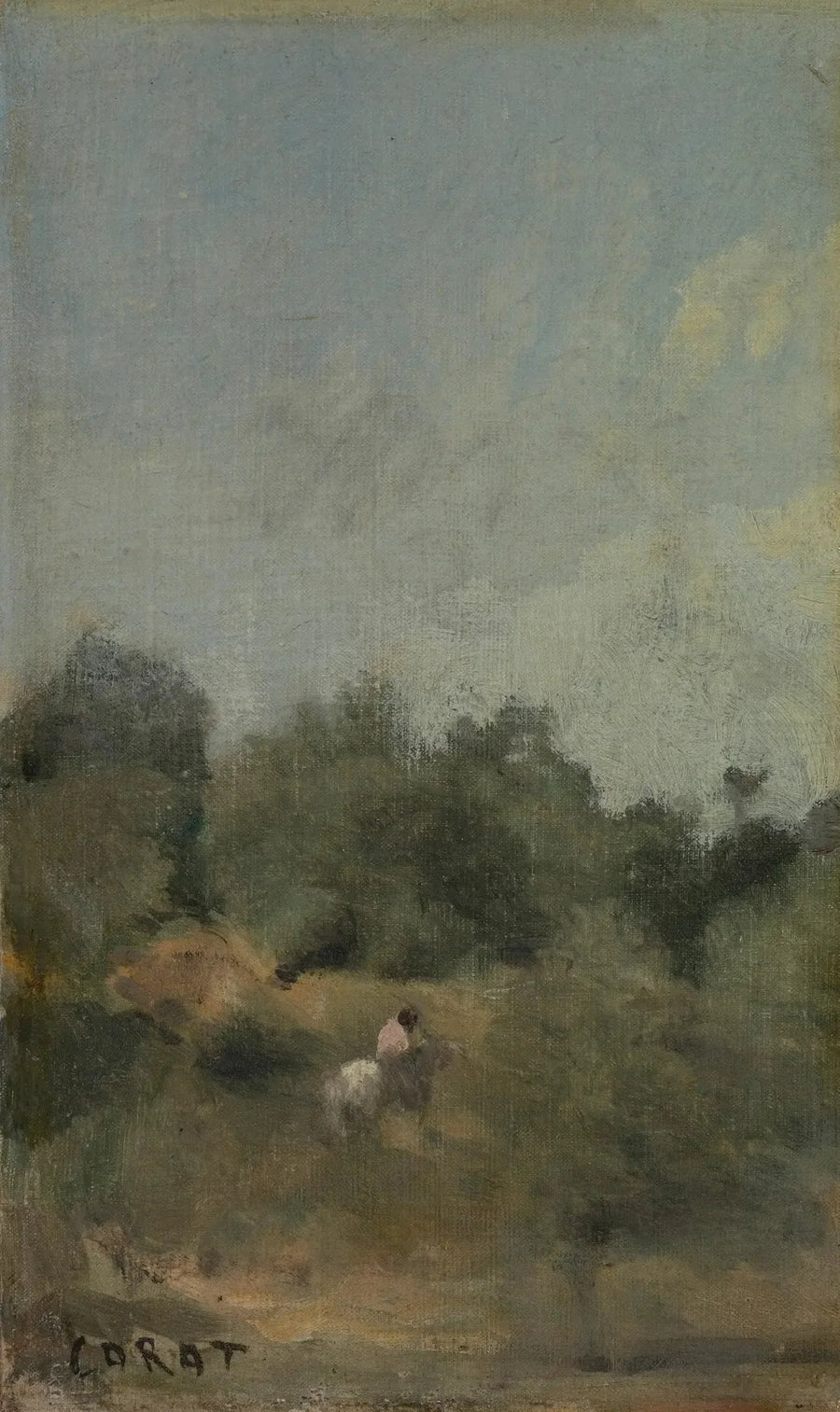 Paesaggio con cavaliere - Jean-Baptiste Camille Corot