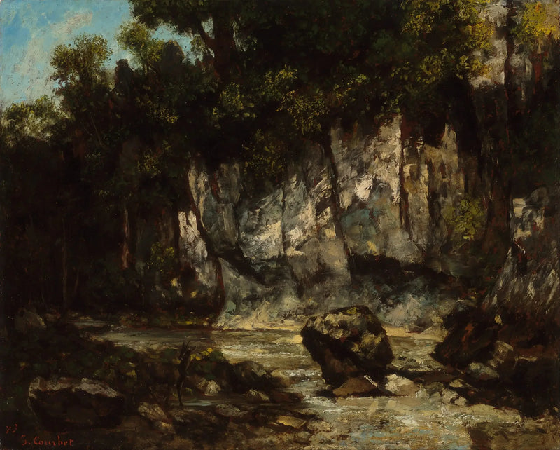 Paesaggio con cervo - Gustave Courbet