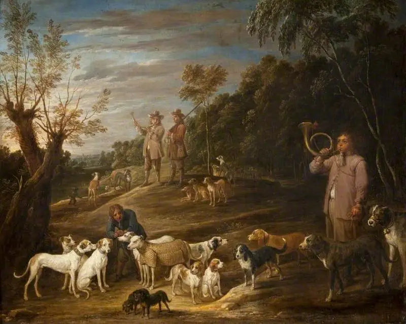 Paesaggio con cacciatori e cani - David Teniers il Giovane