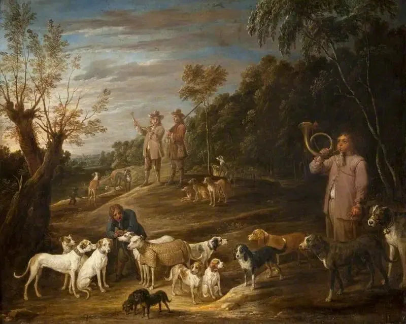 Paesaggio con cacciatori e cani - David Teniers il Giovane