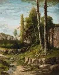 Paesaggio con alberi gemelli - Gustave Courbet