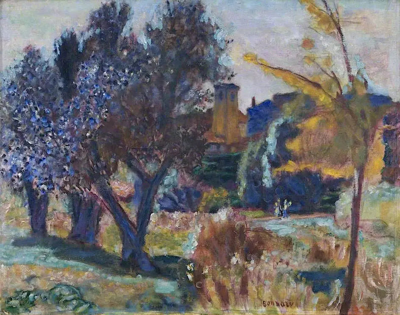 Paesaggio con ulivi e una cappella - Pierre Bonnard