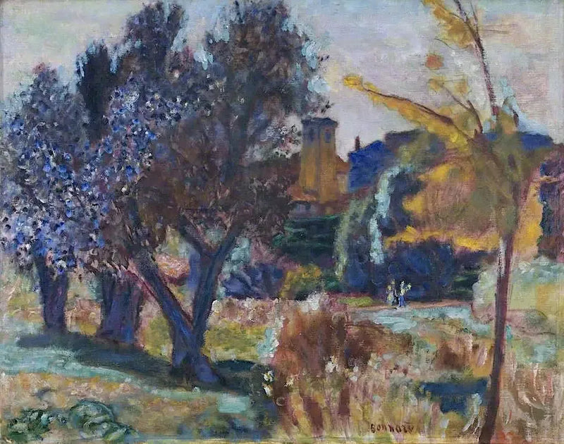 Paesaggio con ulivi e una cappella - Pierre Bonnard