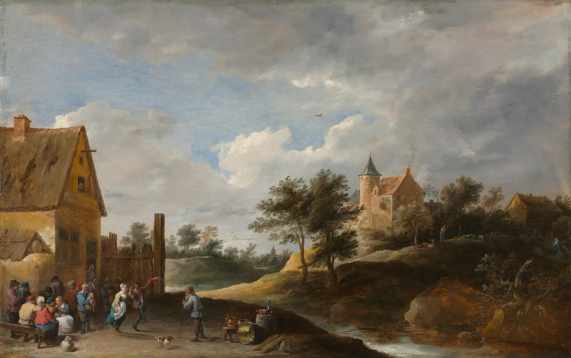 Paesaggio con contadini che ballano - David Teniers il Giovane