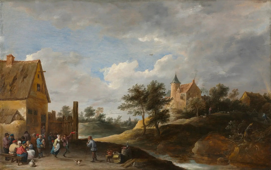 Paesaggio con contadini che ballano - David Teniers il Giovane