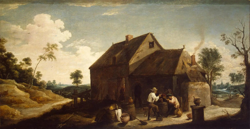 Paesaggio con contadini davanti a un'osteria - David Teniers il Giovane